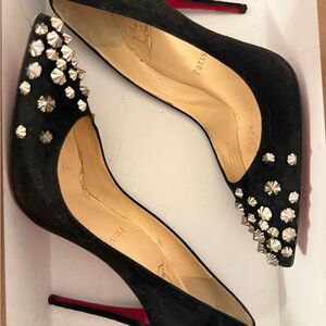 Christian Louboutin Black Heels with Silver Studs